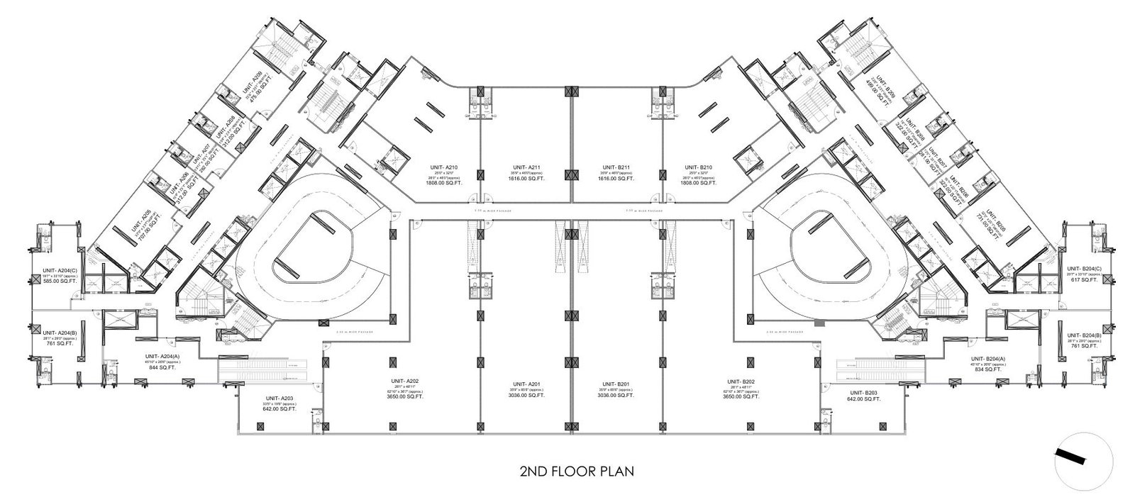 Second Floor Plan Layout for Residences at CHANDAK GREENAIRY, BORIVALI EAST