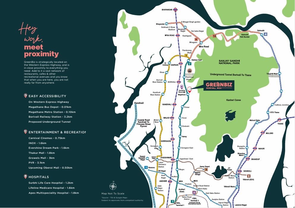 Project Location Map Near Western Express Highway – CHANDAK GREENAIRY, BORIVALI EAST